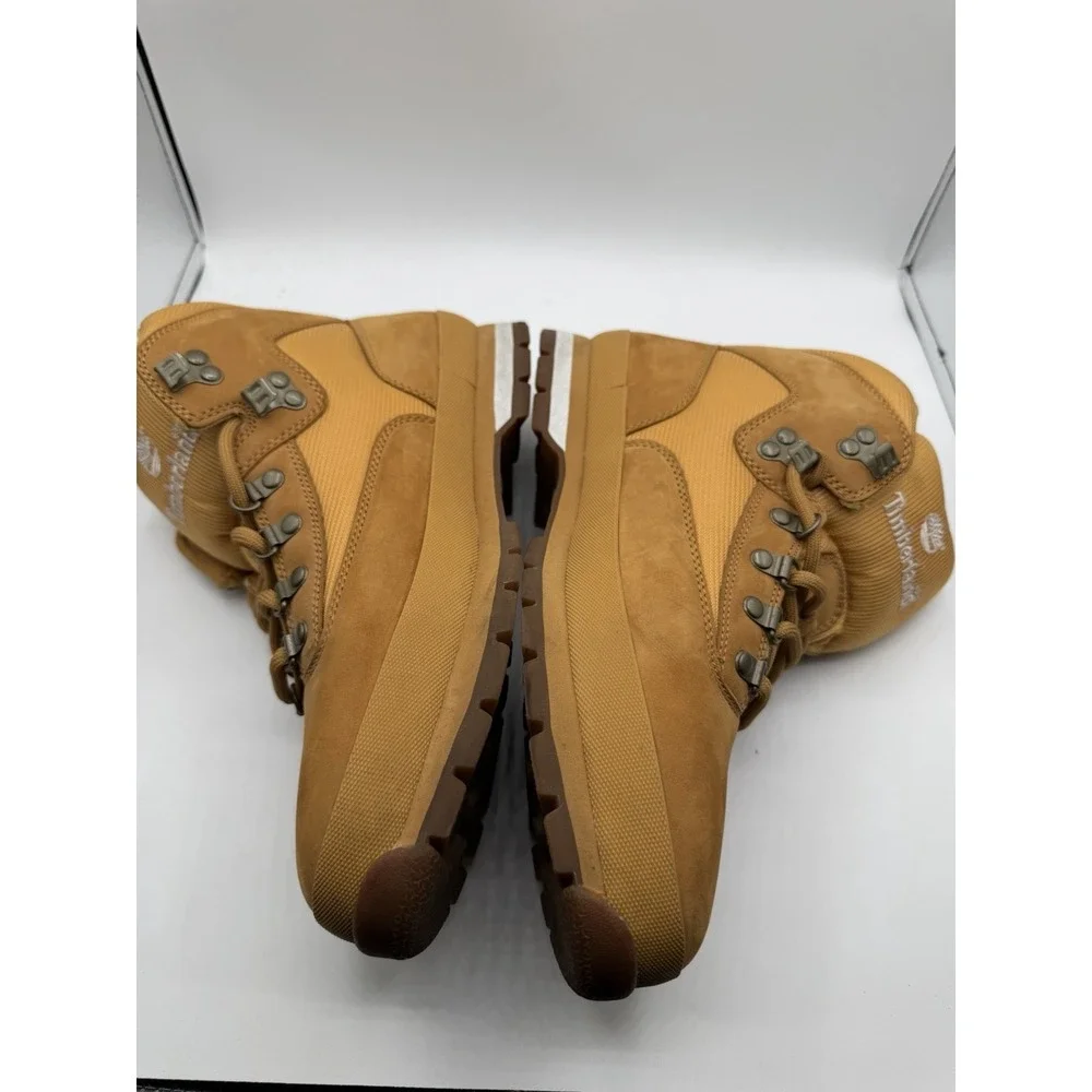 Timberland Euro Hiker Hiking Boots Mens 12 Brown Leather Lace Up Outdoor Camping
